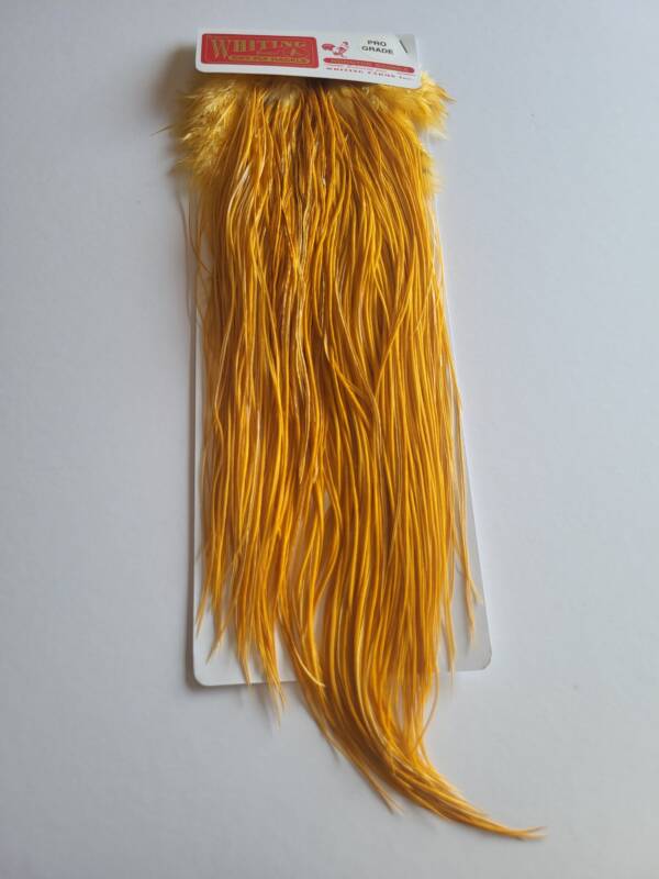 Whiting Pro Grade Midge Saddle White dyed Golden Straw