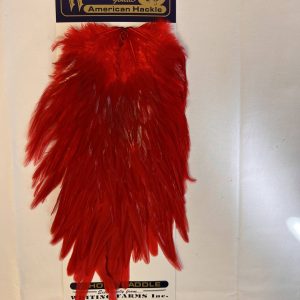 Premier Angling - Whiting American Rooster Saddle White Dyed Red